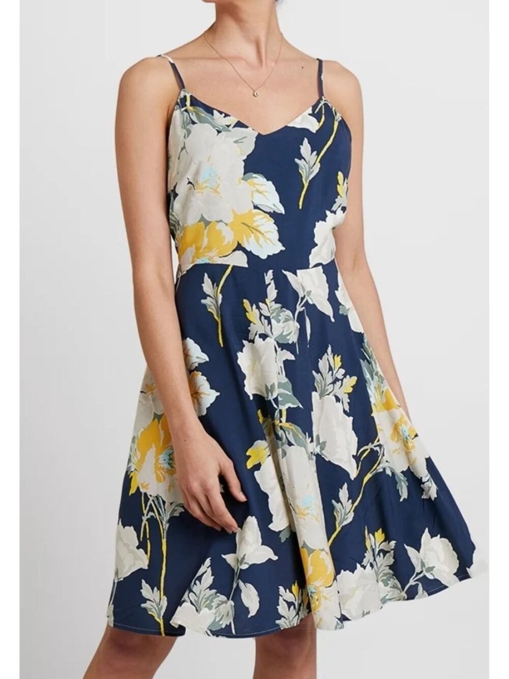 GAP Blue Floral Skater Dress Small | Adjustable Strap Sundress